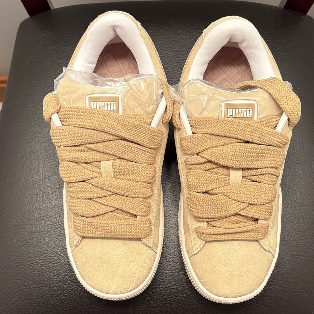 New Puma Suede‎ XL Women's Beige Skate Sneakers Shoes - Picture 3 of 6